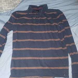 Striped Collared Long sleeve tee